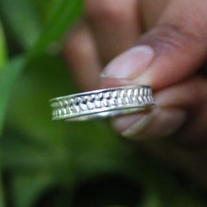 Handcrafted Sterling Silver Hammered Band Ring: Unisex Minimalist Jewelry