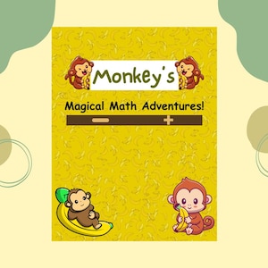 Monkey Math Adventure Game Fun Printable Learning for Kids Addition and Subtraction  Educational Math Activity Preschool & Kindergarten