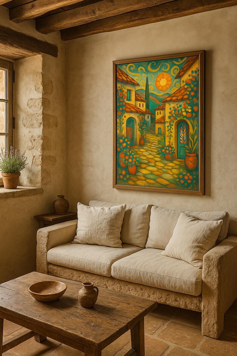 Warm Mediterranean Boho Wall Art Set – Printable Rustic Village ...