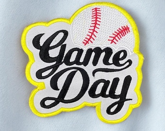 Parche bordado "Game Day": aplicación termoadhesiva o cosida para aficionados al deporte, ideal para chaquetas, camisetas y bolsos.