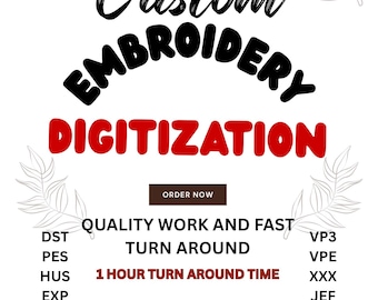 Servicio de digitalización de bordados personalizados: logotipo a archivo de puntada