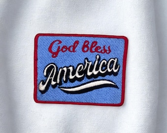 Parche bordado "Dios bendiga a Estados Unidos": insignia de la bandera patriótica de EE. UU. de 4 pulgadas