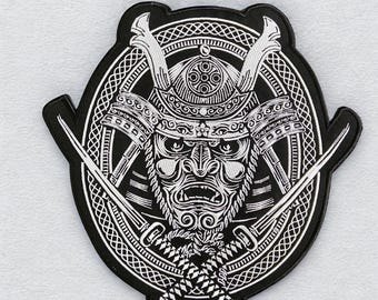 Parche bordado samurái: Hijos de Odín, espadachín japonés - 30 cm, Parches vikingos de Odín