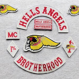 Hells Angels MC Embroidery Patch Set – Complete Brotherhood & Nomads California Vest Patches – Custom Hells City Personalized Biker Gift