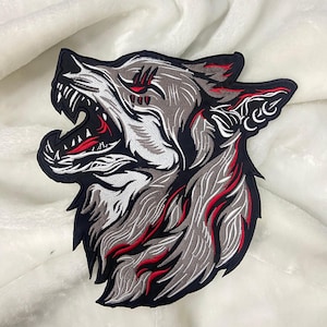 Howling Wolf Large Back Patch - Embroidered Patch for Jackets, Backpacks, and Outdoor Gear Large Back Patch | Iron-on Patch | Wolf Patches