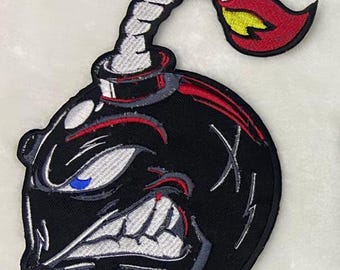 Parche termoadhesivo de bomba furiosa: aplique bordado para chaqueta de motociclista