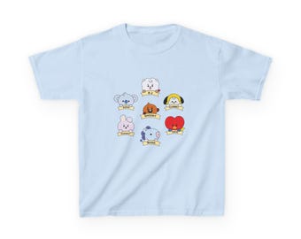 Camiseta infantil BTS: Camiseta com o logo dos Bangtan Boys (Kpop) - Algodão macio americano