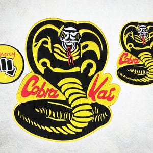 Cobra Kai Snake Embroidery Patch – Iron-On or Sew-On Patches in Different Sizes | Karate kid inspired