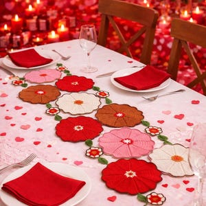 Spring table runner | Oval tablecloth hand crochet | Easter home decor