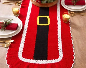 Crochet Small table runner | tablecloth rectangle | 40x22 inch red table cloth