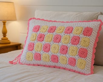 Handwoven Throw Pillow Case | Wool Decorative Pillowcase 24x15 inches