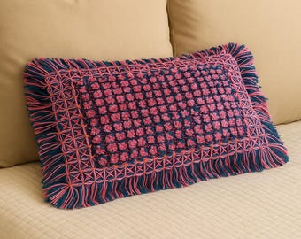 Handmade Toss Pillow Cover | Decorative Pillowcase | 24x15 inches Wool Bed Pillow