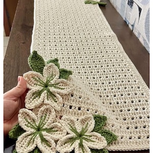 Motif floral de chemin de table au crochet | Décoration en dentelle de ferme (PDF numérique)