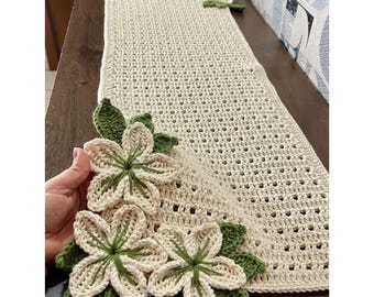 Floral Crochet Table Runner Pattern | Farmhouse Lace Decor (Digital PDF)