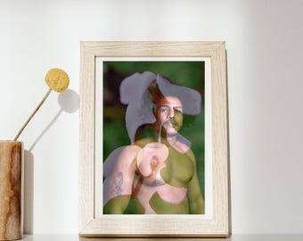 photography - collage - man with flowers No.2