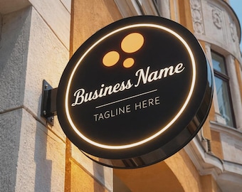 Custom LED Light Box Sign,  Round Double Sided, Illuminated Business Sign