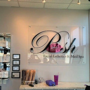 Personalized Acrylic Logo Sign – Custom Office Wall Sign, Business Door Nameplate, Modern Decor for Office or Studio Gift Idea