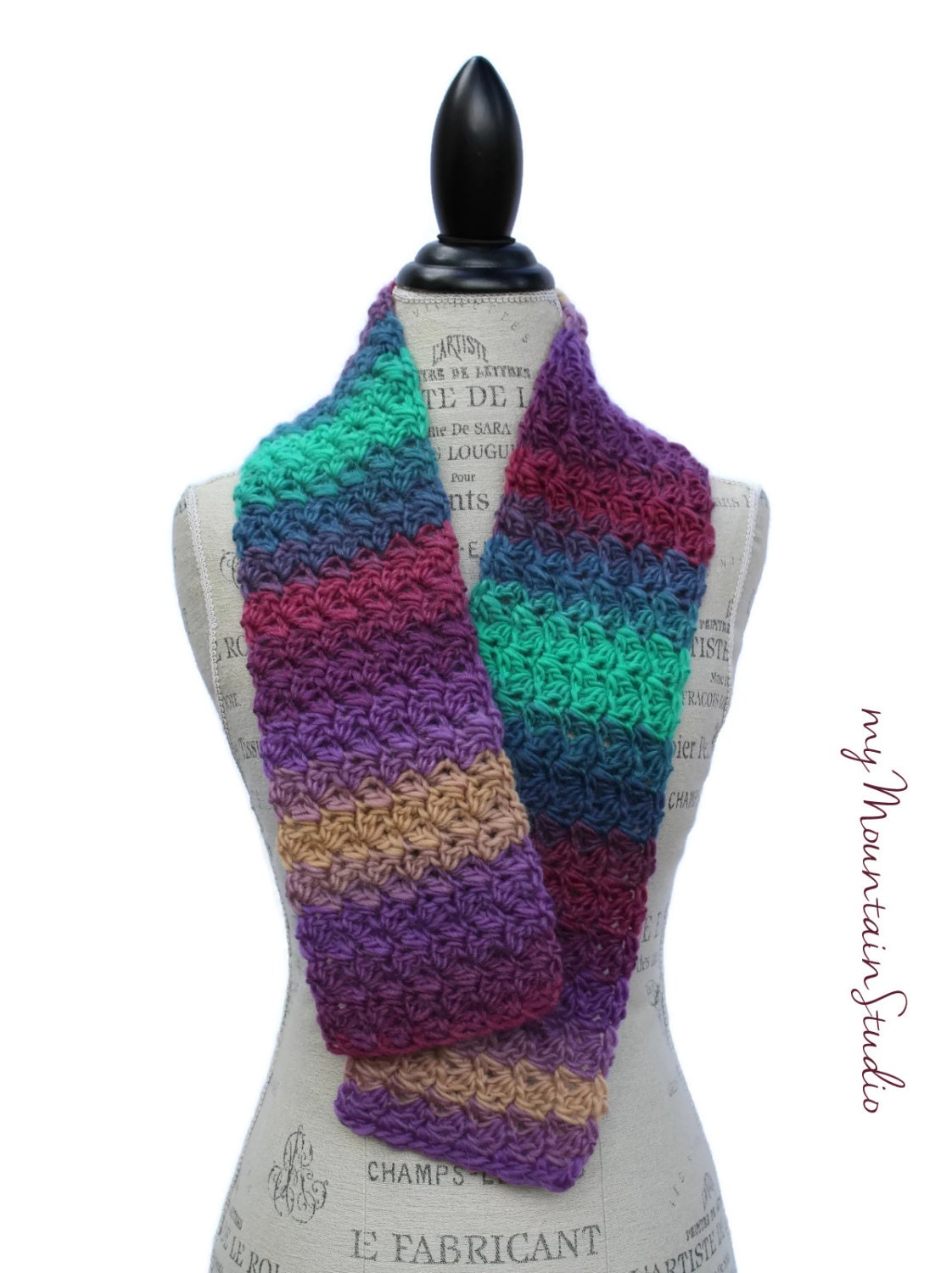 Kaleidoscope Ranch Wrap and Tuck Cowl Scarf. Handmade Wool Etsy