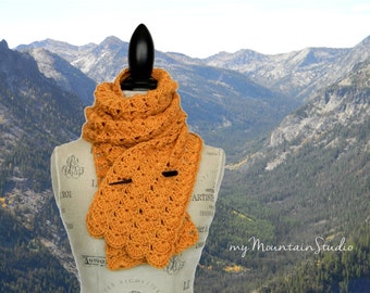 Fall and Winter Handmade Ladies Scarf - Golden Shells