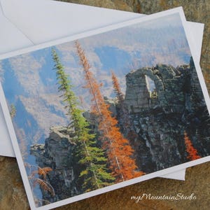 Photo Note Card of a Cliff with an Arch on Ward Mountain in Western Montana