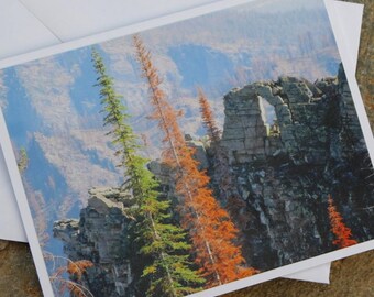 Photo Note Card of a Cliff with an Arch on Ward Mountain in Western Montana