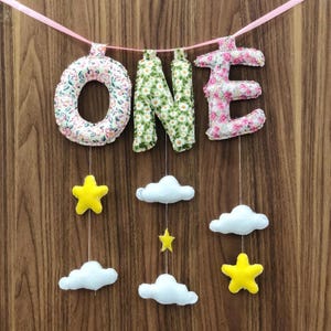 Fabric Name Banner – Personalized Liberty-Inspired Floral Letters for Birthday or Nursery Décor Handmade Floral Letter Bunting for Kids Room