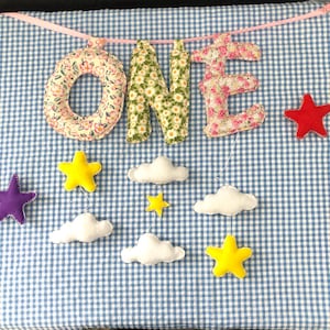 Happy Birthday Fabric Banner – Custom Name Garland, Handmade Cloth Letters for Kids’ Room or Party Decoration, Nursery Wall Hanging