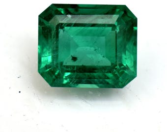 Natural Emerald Lab Grown 7.15 Ct Certified Octagon Cut Loose Gemstone For Ring