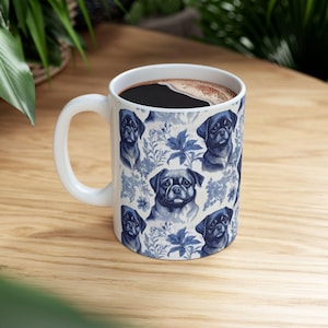Adorable Blue Pug Puppy Mug | Cute Ceramic Coffee Cup | Perfect Gift for Dog Lovers
