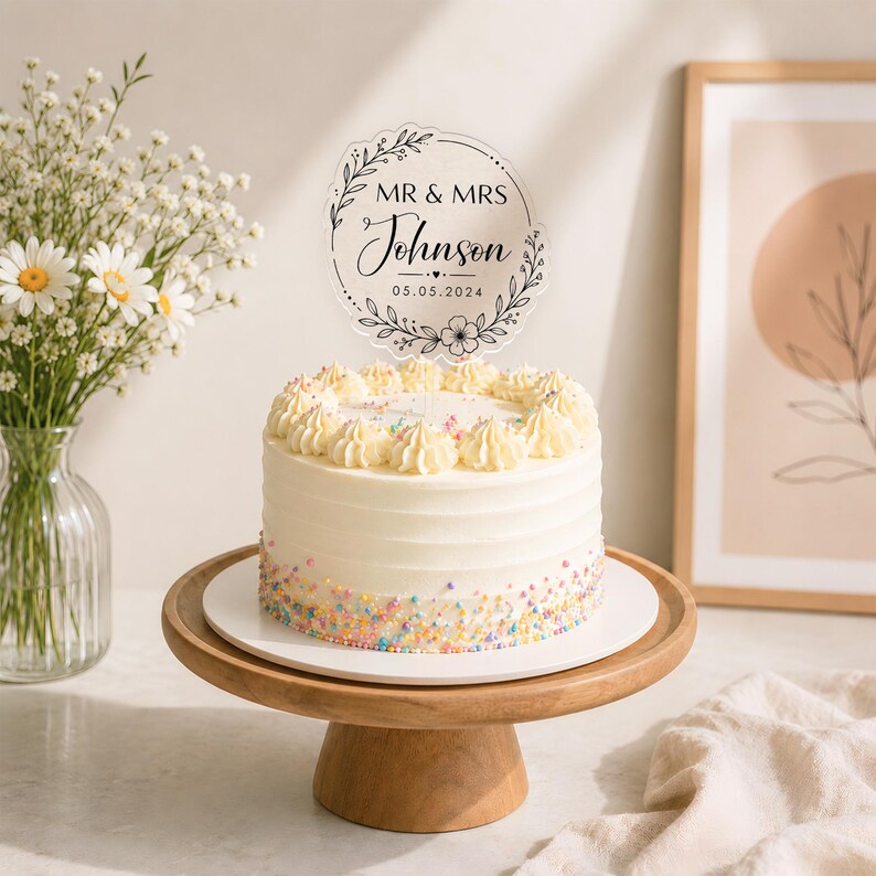 Johnson Cake Topper Personalized Wedding Acrylic Cake Topper, Custom Wedding Cake Decor ...