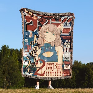 Anime blanket tapestry wall decor, Blanket anime rug embroidered throw