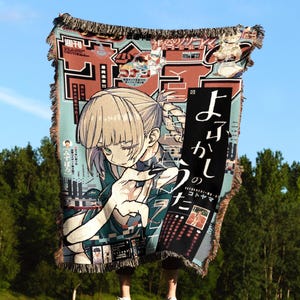Anime blanket tapestry wall decor, Blanket anime rug embroidered throw