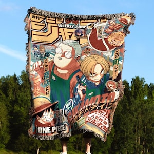 Anime blanket tapestry wall decor, Blanket anime rug embroidered throw