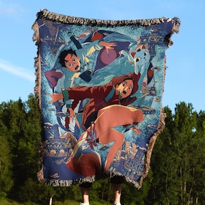 Anime blanket tapestry wall decor, Blanket anime rug embroidered throw
