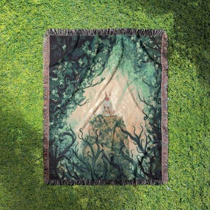 Ghibli Anime blanket tapestry wall decor, Blanket anime rug embroidered throw