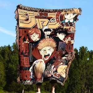 Anime blanket tapestry wall decor, Blanket anime rug embroidered throw