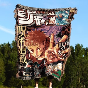 Anime blanket tapestry wall decor, Blanket anime rug embroidered throw