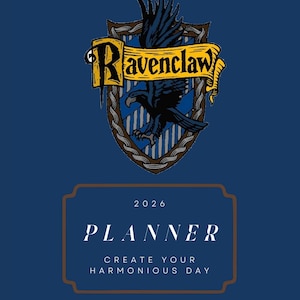 Ravenclaw 2026 Planer | 51-seitiger druckbarer Jahreskalender, Notizen & Bonus Hogwarts Fan Art | A4 Größe PDF | Digitaler Download Harry Potter