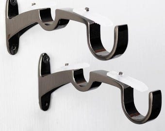 Antique Brass Finish Curtain Bracket Finials, Unique Design (Pair)