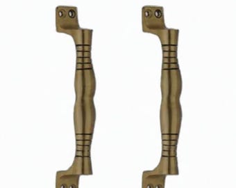 Antique Brass polish unique Design Door Handle Pair