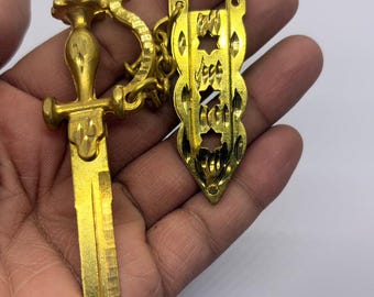 Solid Brass Sword Key Blank, Kwikset KW1, Pendant Necklace Jewelry