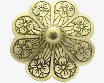 Antiques Brass Ethnic Carving Domes Dooms for Home Door Decor Sizes (1.5 inch)