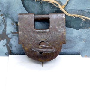 Vintage basko hand made small Padlock With Key, Working condition Lock, Antique Pad Lock With iron lock old lock Gift Idea, Home Decoration