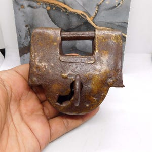 Vintage basko hand made Padlock With Key, Working condition Lock, Antique Pad Lock With iron lock old lock Gift Idea, Home Decoration