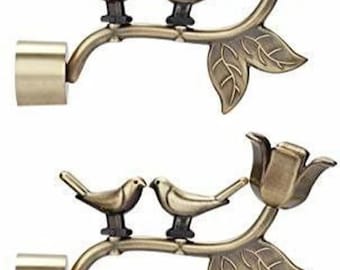 Remates para cortina con acabado en latón antiguo, diseño único (par)