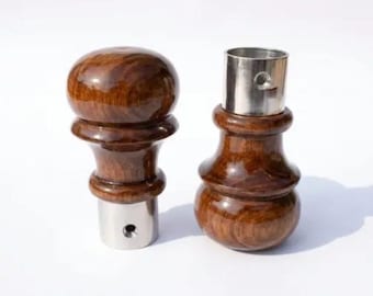 Vintage wooden Curtain holder Finials, Unique Design pack (Pair)