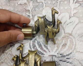 Antique camel Brass Finish Curtain Bracket Finials, Unique Design (Pair)