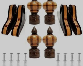 Vintage wooden Curtain Bracket Finials, Unique Design combo pack (Pair)