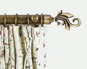 Remates para cortina con acabado en latón antiguo, diseño único (par)