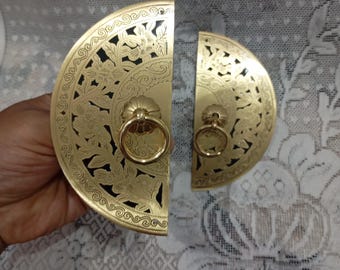 Vintage solid brass Knobs, Cabinet Drawer Hardware,1 pair